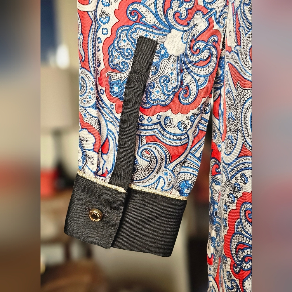 Juicy Couture Silk Paisley Shirt Dress - Picture 4 of 8